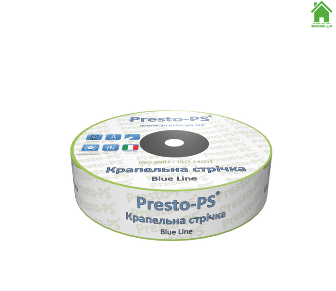 Крапельна стрічка Presto-PS щілинна Blue Line отвори через 20 см, витрата води 2,4 л/год, довжина 1000 м (BL-20-1000) BL-20-1000 фото