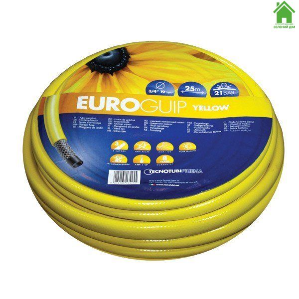 Шланг садовий Tecnotubi Euro Guip Yellow для поливу діаметр 5/8 дюйма, довжина 25 м (EGY 5/8 25) EGY 5/8 25 фото